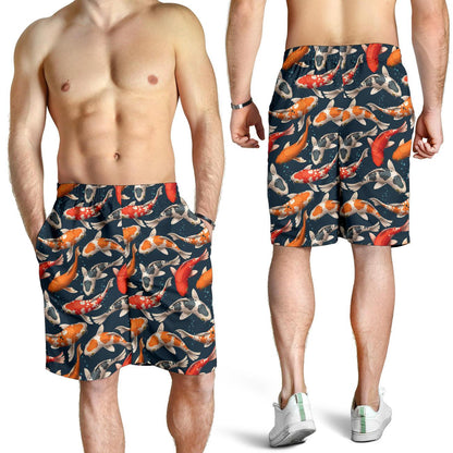 Koi Carp Cute Design Themed Print Mens Shorts-JTAMIGO.COM