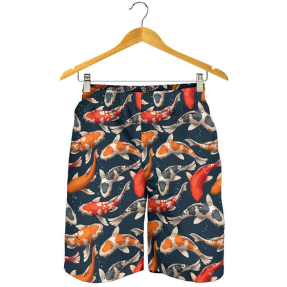 Koi Carp Cute Design Themed Print Mens Shorts-JTAMIGO.COM