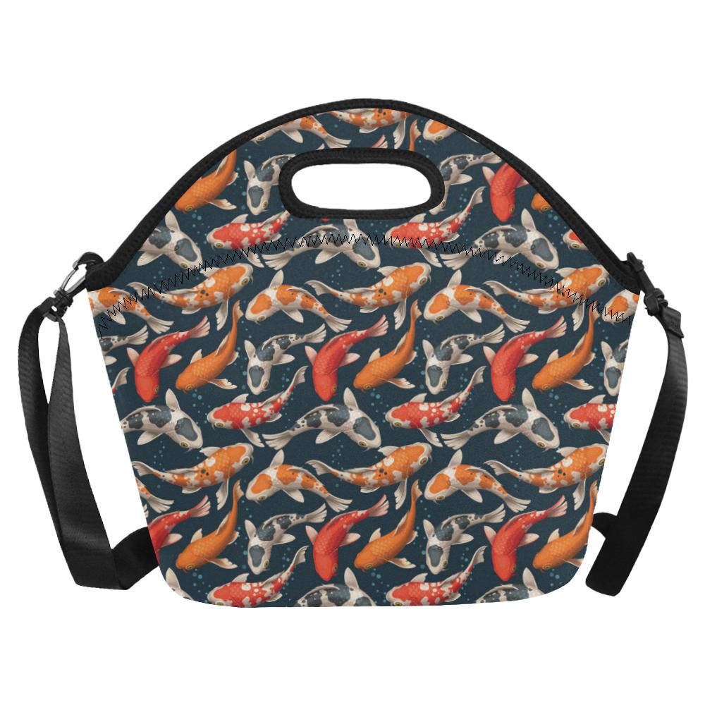 Koi Carp Cute Design Themed Print Neoprene Lunch Bag (Model 1669)(Large)-JTAMIGO.COM