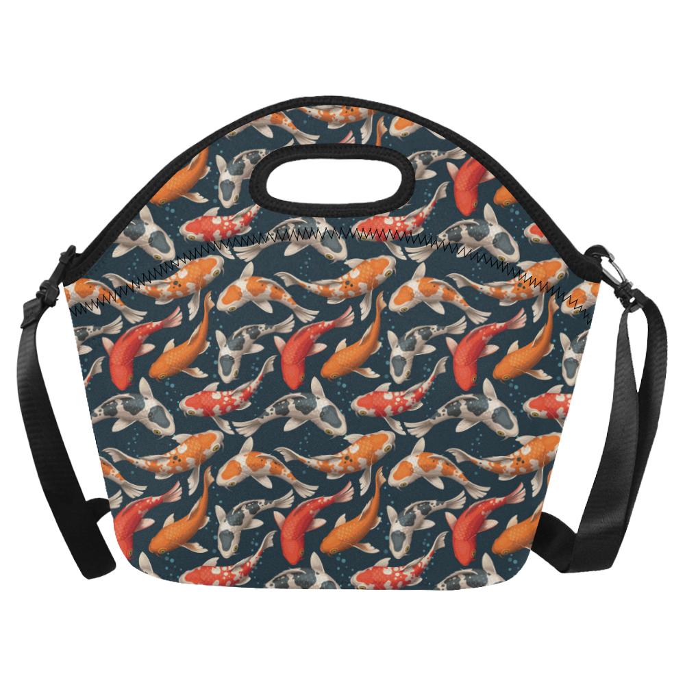 Koi Carp Cute Design Themed Print Neoprene Lunch Bag (Model 1669)(Large)-JTAMIGO.COM