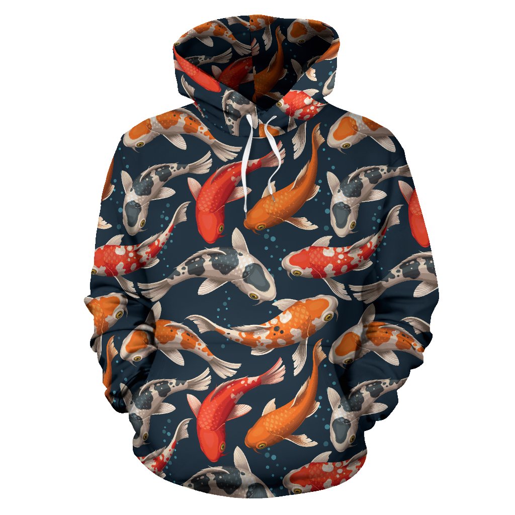 Koi Carp Cute Design Themed Print Pullover Hoodie