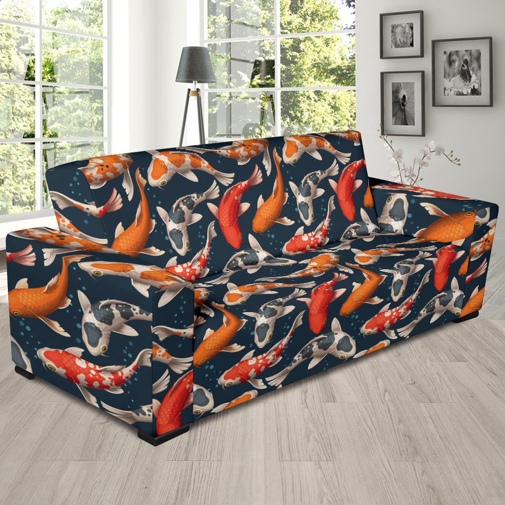 Koi Carp Cute Design Themed Print Sofa Slipcover-JTAMIGO.COM