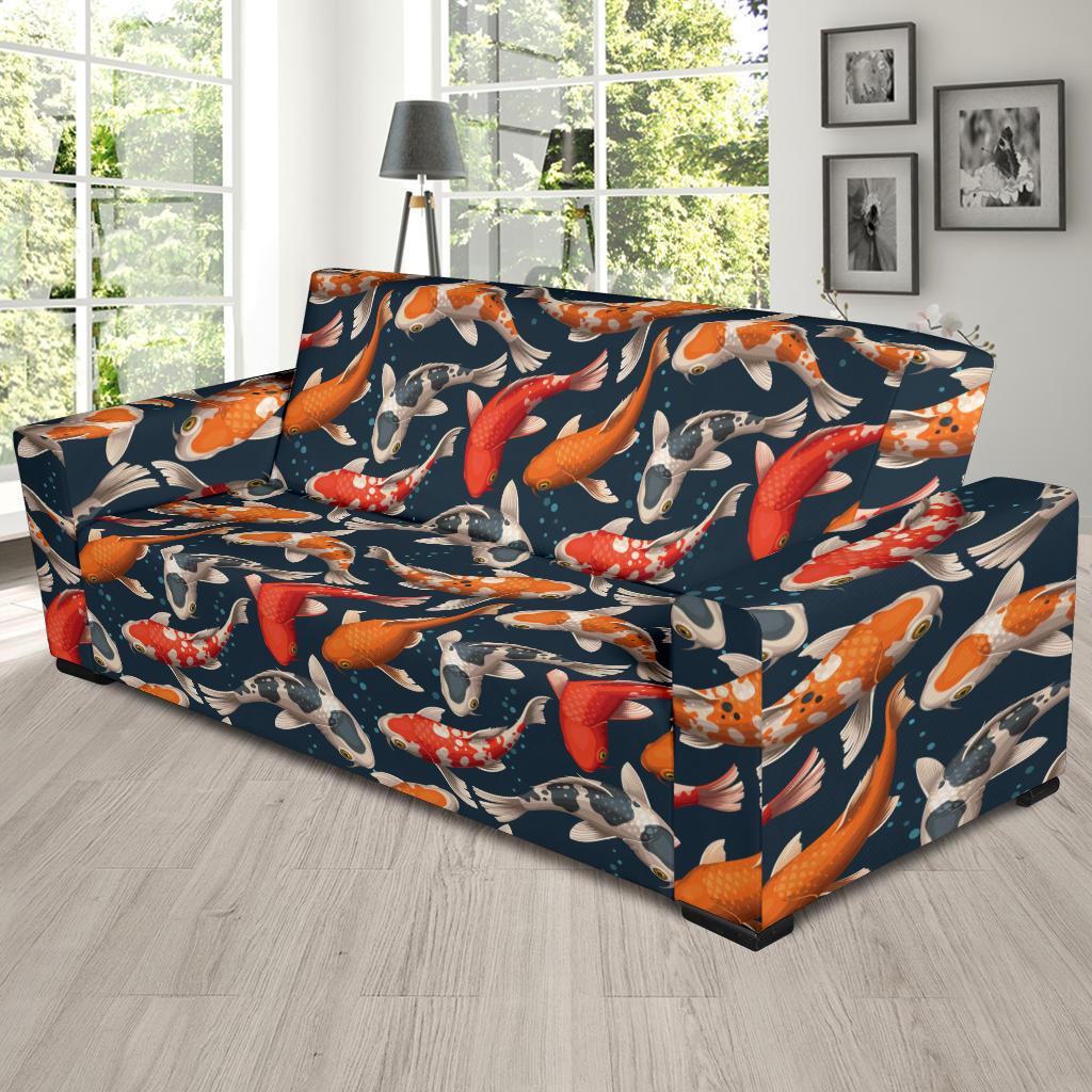 Koi Carp Cute Design Themed Print Sofa Slipcover-JTAMIGO.COM