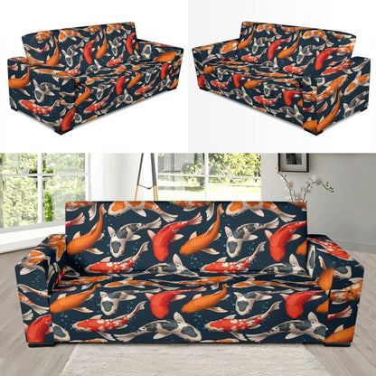 Koi Carp Cute Design Themed Print Sofa Slipcover-JTAMIGO.COM