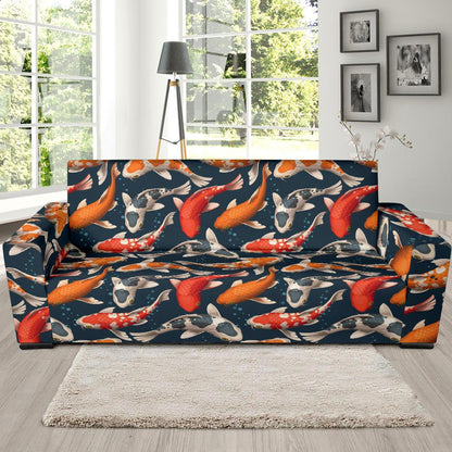 Koi Carp Cute Design Themed Print Sofa Slipcover-JTAMIGO.COM