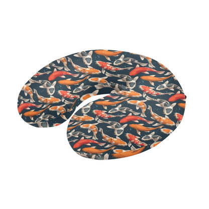 Koi Carp Cute Design Themed Print U-Shaped Travel Neck Pillow-JTAMIGO.COM