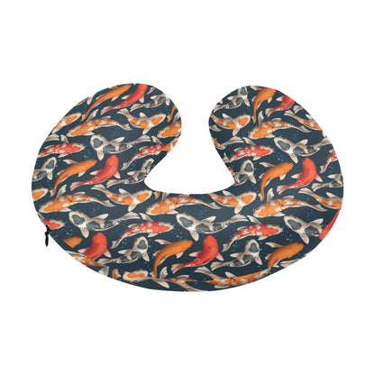 Koi Carp Cute Design Themed Print U-Shaped Travel Neck Pillow-JTAMIGO.COM