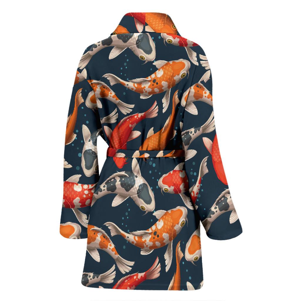 Koi Carp Cute Design Themed Print Women Bath Robe-JTAMIGO.COM