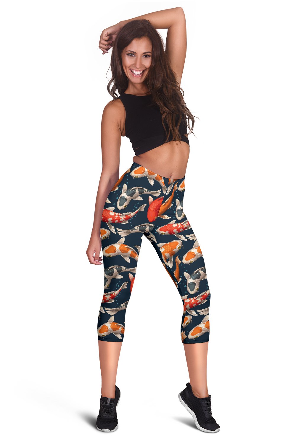 Koi Carp Cute Design Themed Print Women Capris