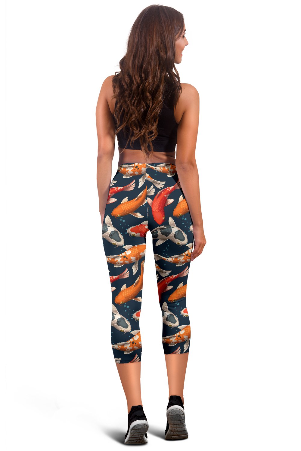 Koi Carp Cute Design Themed Print Women Capris