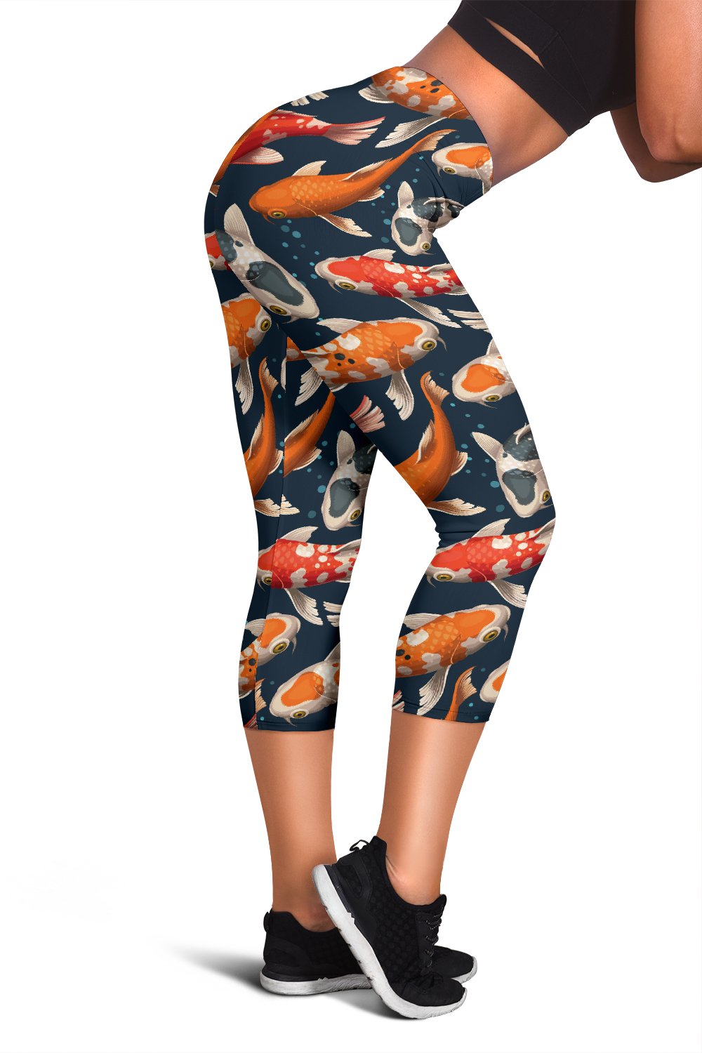 Koi Carp Cute Design Themed Print Women Capris