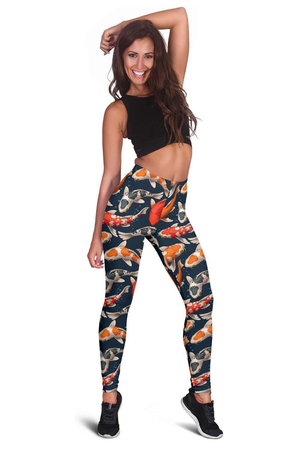 Koi Carp Cute Design Themed Print Women Leggings