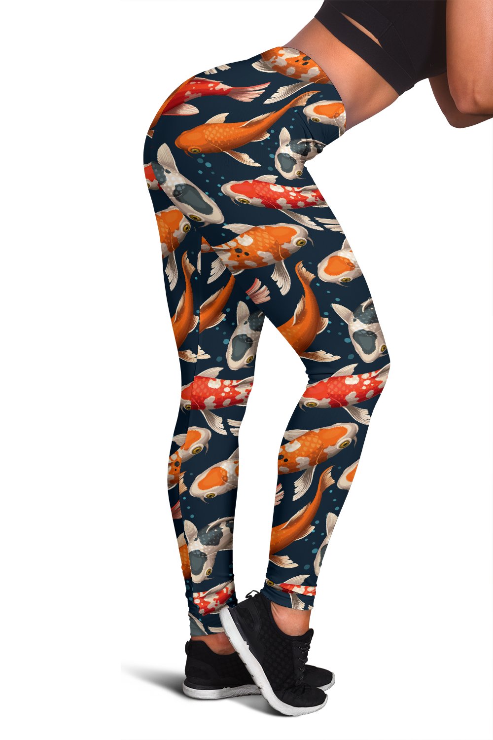 Koi Carp Cute Design Themed Print Women Leggings