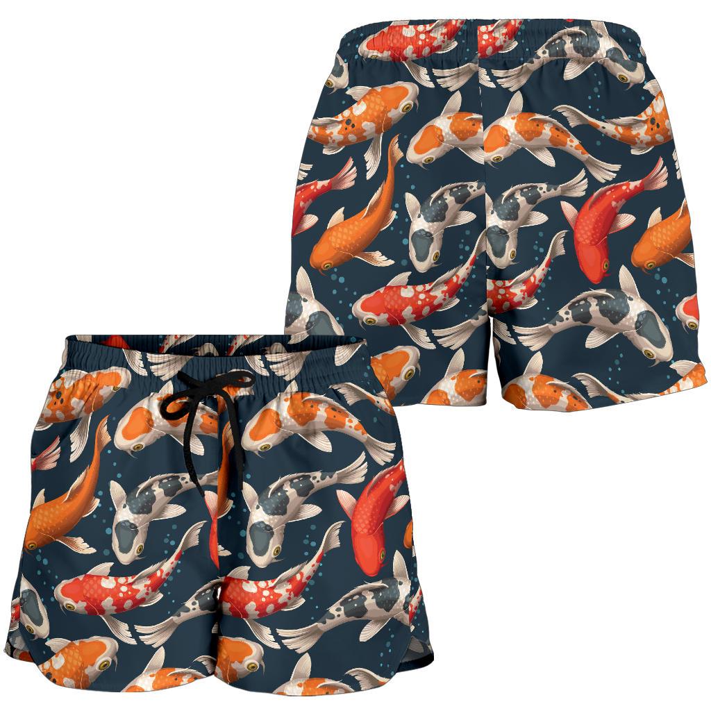 Koi Carp Cute Design Themed Print Women Shorts-JTAMIGO.COM