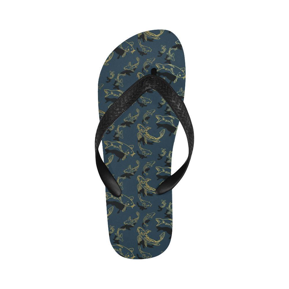 Koi Carp Gold Design Themed Print Flip Flops-JTAMIGO.COM