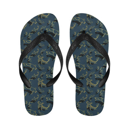 Koi Carp Gold Design Themed Print Flip Flops-JTAMIGO.COM