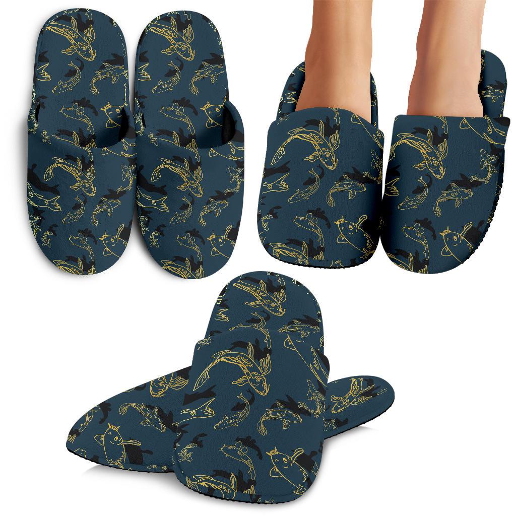 Koi Carp Gold Design Themed Print House Slippers
