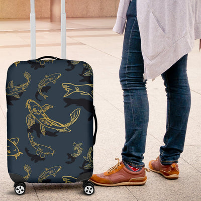 Koi Carp Gold Design Themed Print Luggage Cover Protector