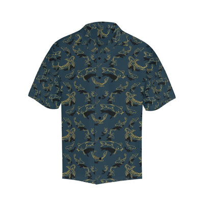 Koi Carp Gold Design Themed Print Men Aloha Hawaiian Shirt