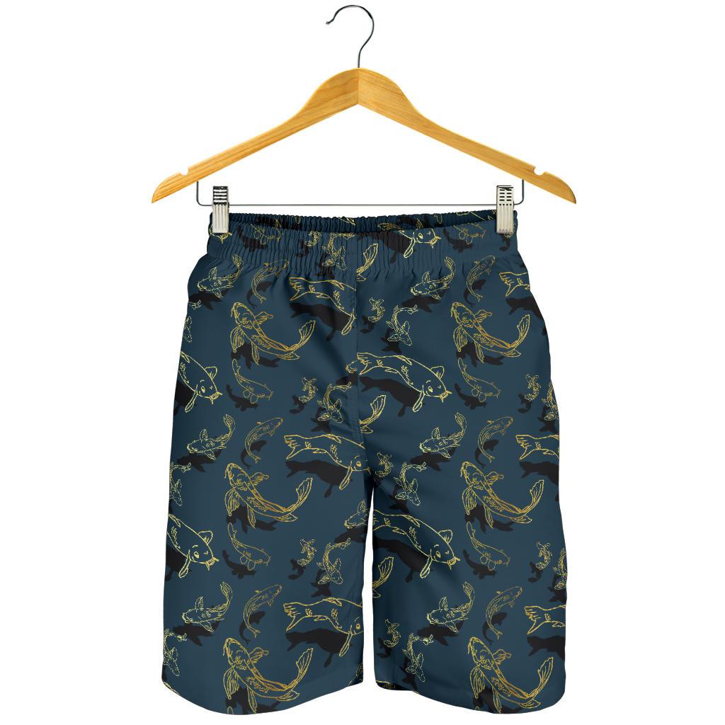 Koi Carp Gold Design Themed Print Mens Shorts-JTAMIGO.COM