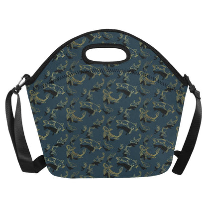Koi Carp Gold Design Themed Print Neoprene Lunch Bag (Model 1669)(Large)-JTAMIGO.COM