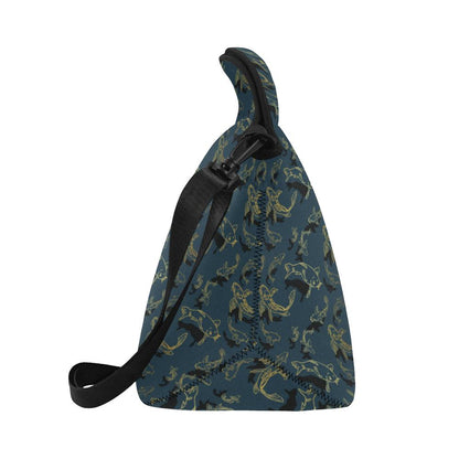 Koi Carp Gold Design Themed Print Neoprene Lunch Bag (Model 1669)(Large)-JTAMIGO.COM