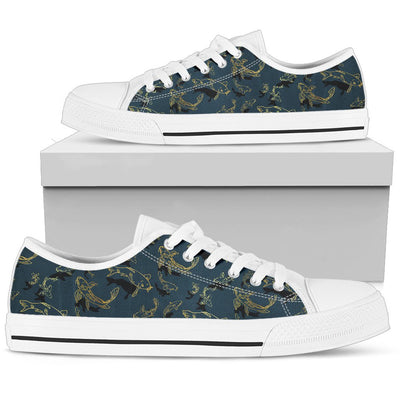 Koi Carp Gold Design Themed Print Women Low Top Shoes