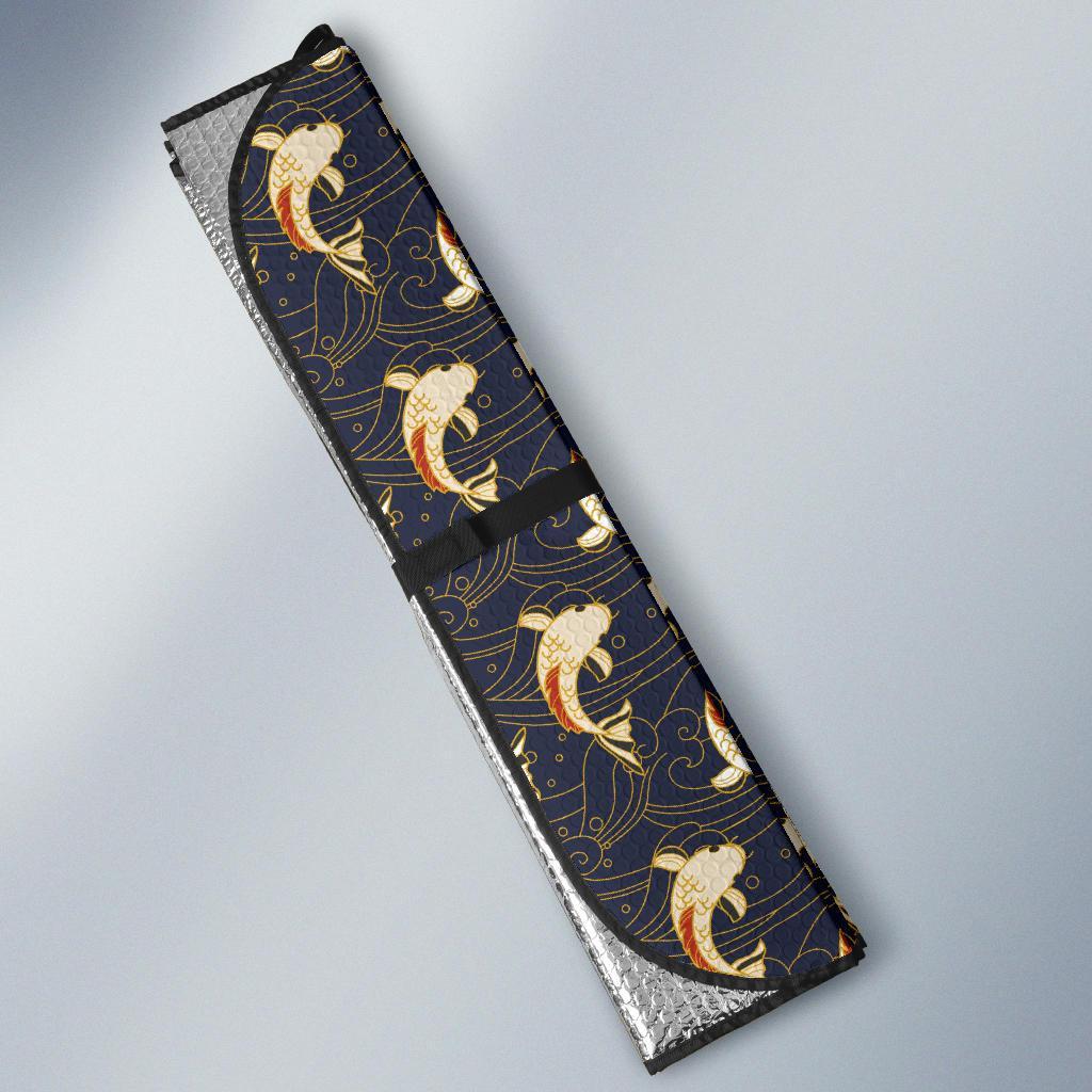 Koi Carp Japanese Design Themed Print Car Sun Shade For Windshield