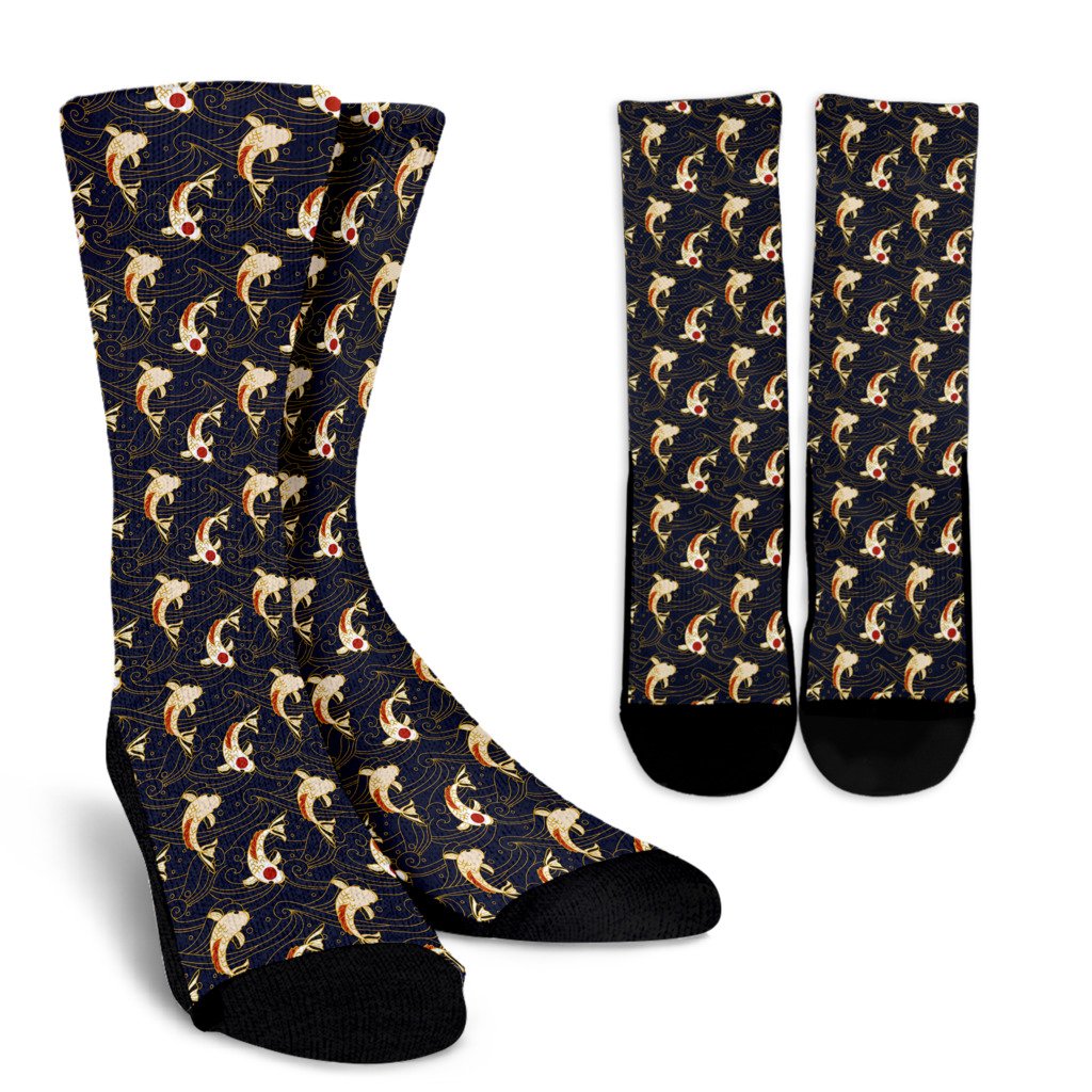 Koi Carp Japanese Design Themed Print Crew Socks
