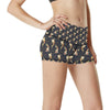 Koi Carp Japanese Design Themed Print High Waisted Spandex Shorts-JTAMIGO.COM