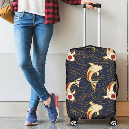 Koi Carp Japanese Design Themed Print Luggage Cover Protector