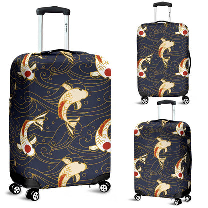 Koi Carp Japanese Design Themed Print Luggage Cover Protector