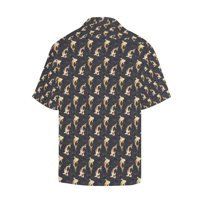 Koi Carp Japanese Design Themed Print Men Aloha Hawaiian Shirt