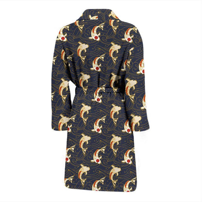 Koi Carp Japanese Design Themed Print Men Bath Robe-JTAMIGO.COM