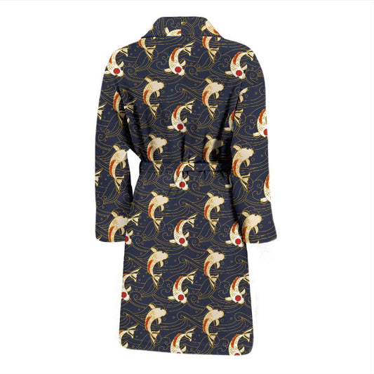 Koi Carp Japanese Design Themed Print Men Bath Robe-JTAMIGO.COM