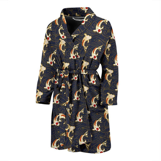 Koi Carp Japanese Design Themed Print Men Bath Robe-JTAMIGO.COM