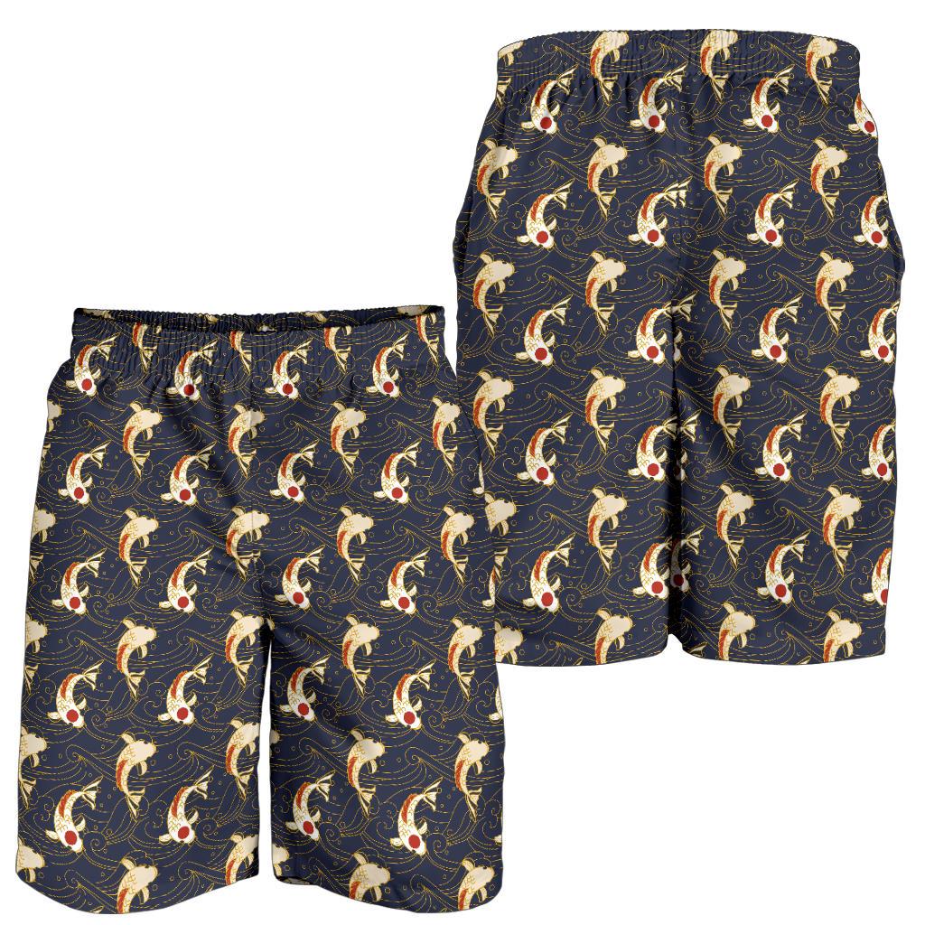 Koi Carp Japanese Design Themed Print Mens Shorts-JTAMIGO.COM