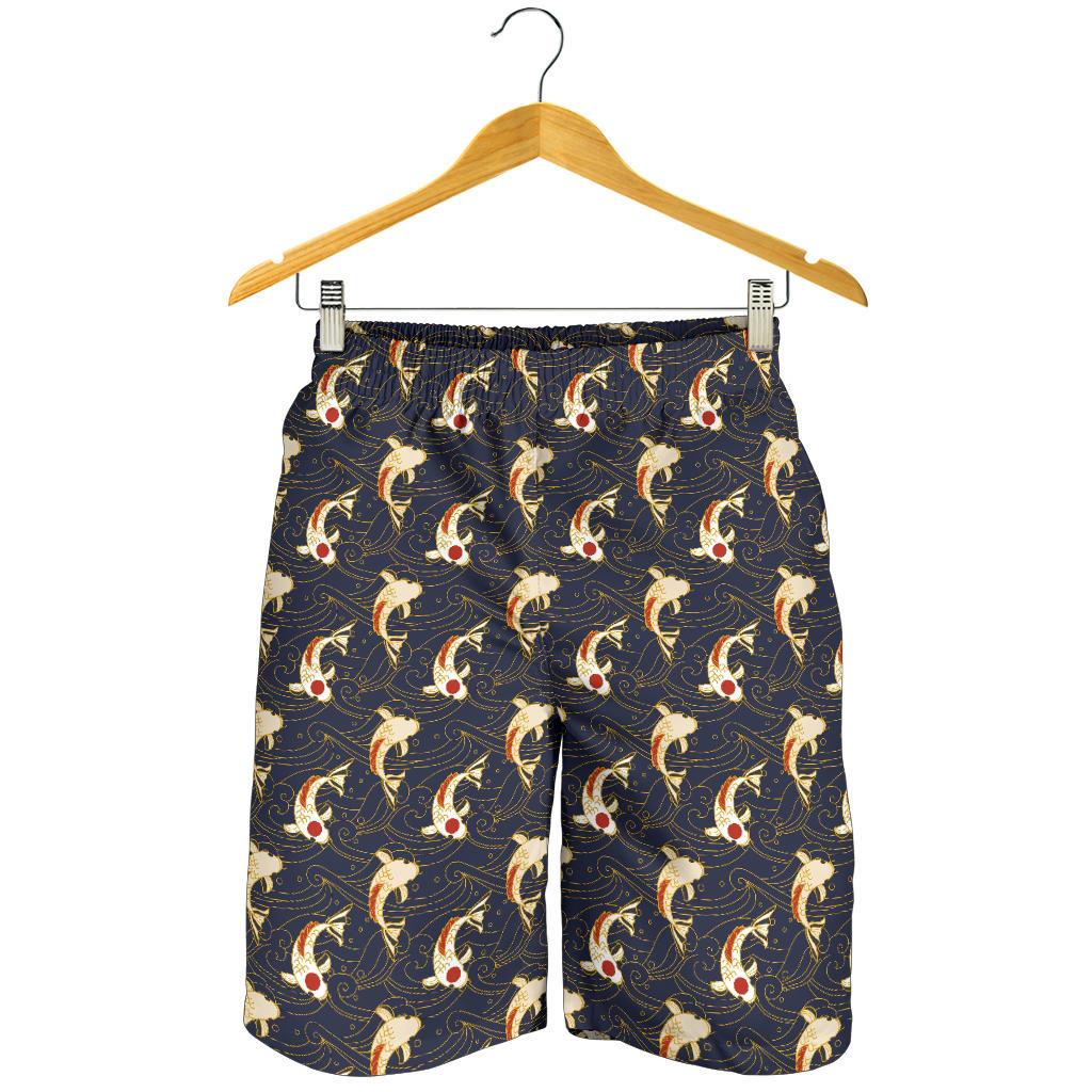 Koi Carp Japanese Design Themed Print Mens Shorts-JTAMIGO.COM