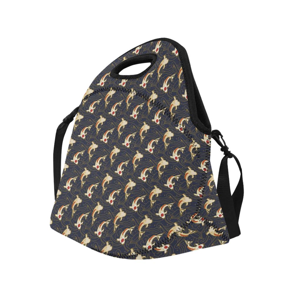 Koi Carp Japanese Design Themed Print Neoprene Lunch Bag (Model 1669)(Large)-JTAMIGO.COM