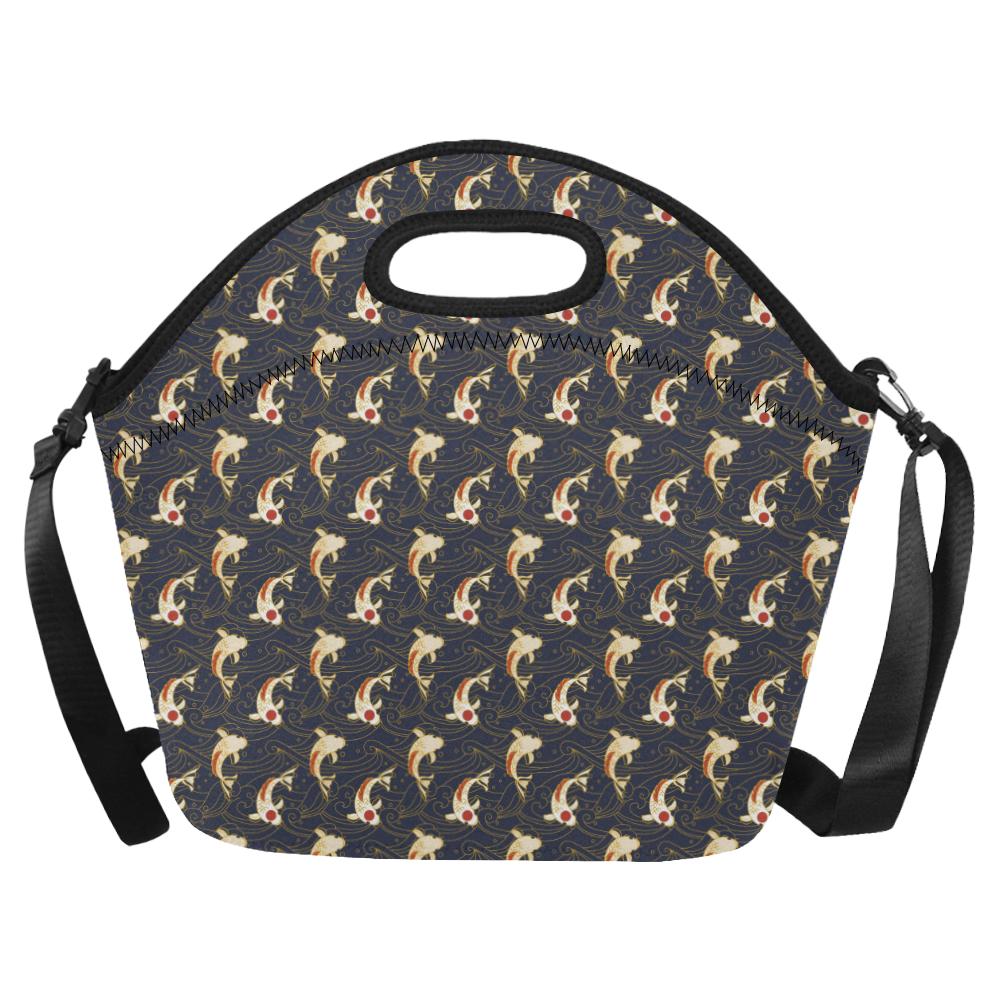Koi Carp Japanese Design Themed Print Neoprene Lunch Bag (Model 1669)(Large)-JTAMIGO.COM
