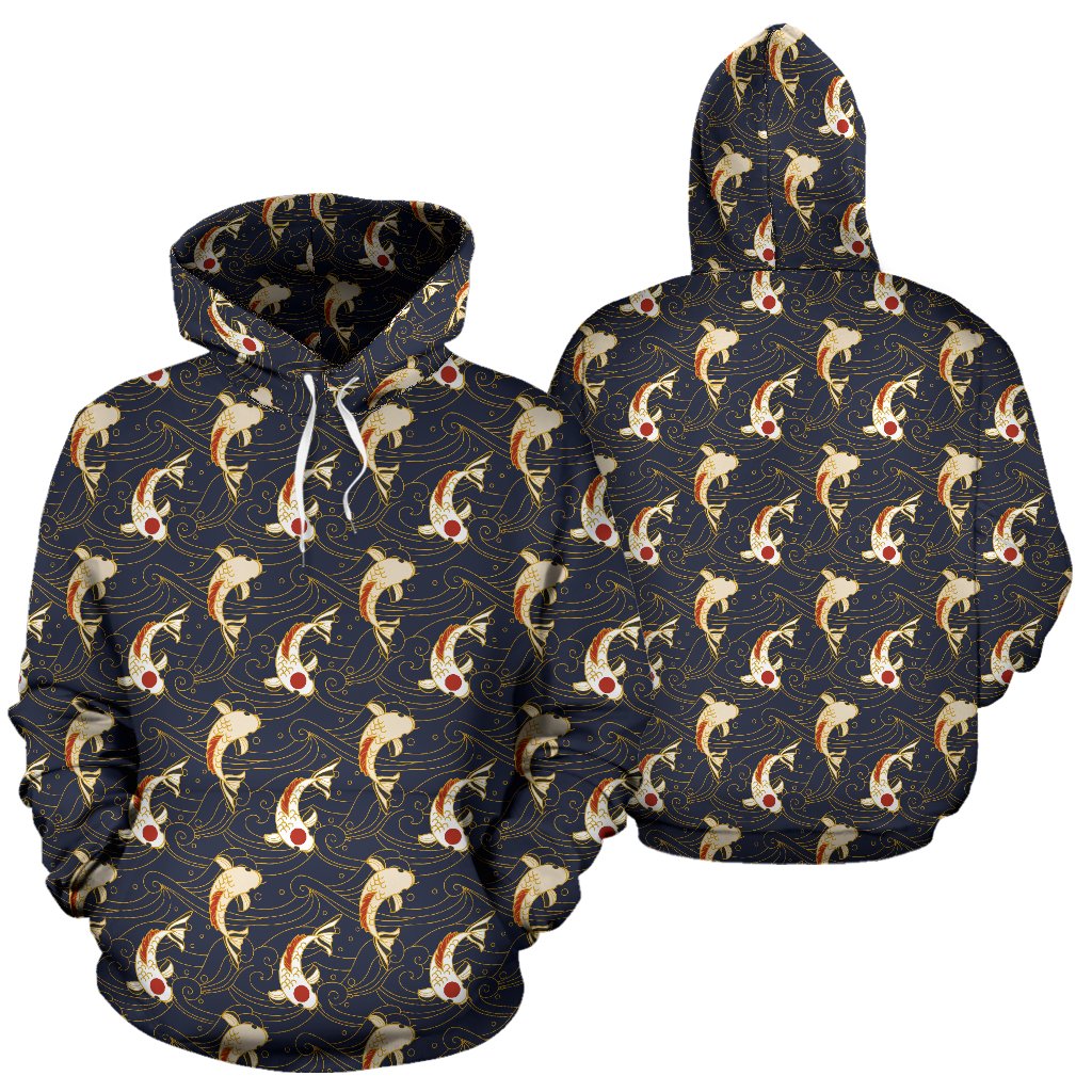 Koi Carp Japanese Design Themed Print Pullover Hoodie