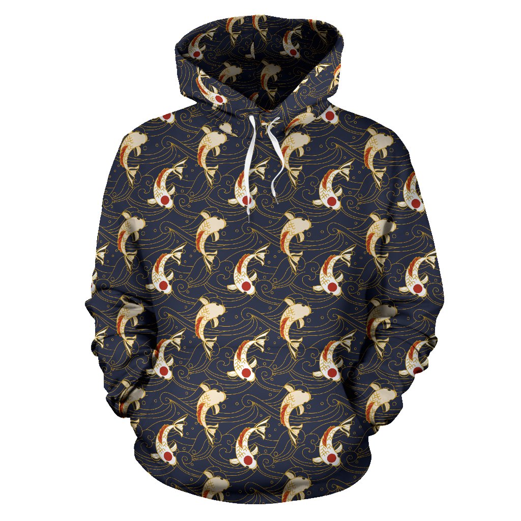Koi Carp Japanese Design Themed Print Pullover Hoodie
