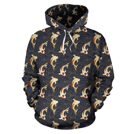 Koi Carp Japanese Design Themed Print Pullover Hoodie