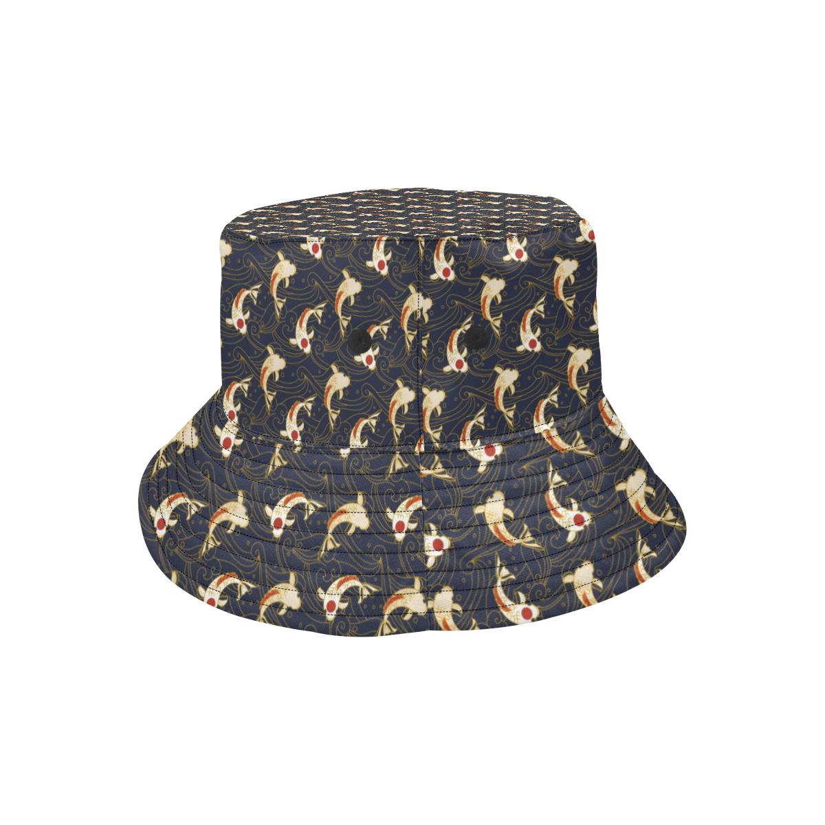 Koi Carp Japanese Design Themed Print Unisex Bucket Hat
