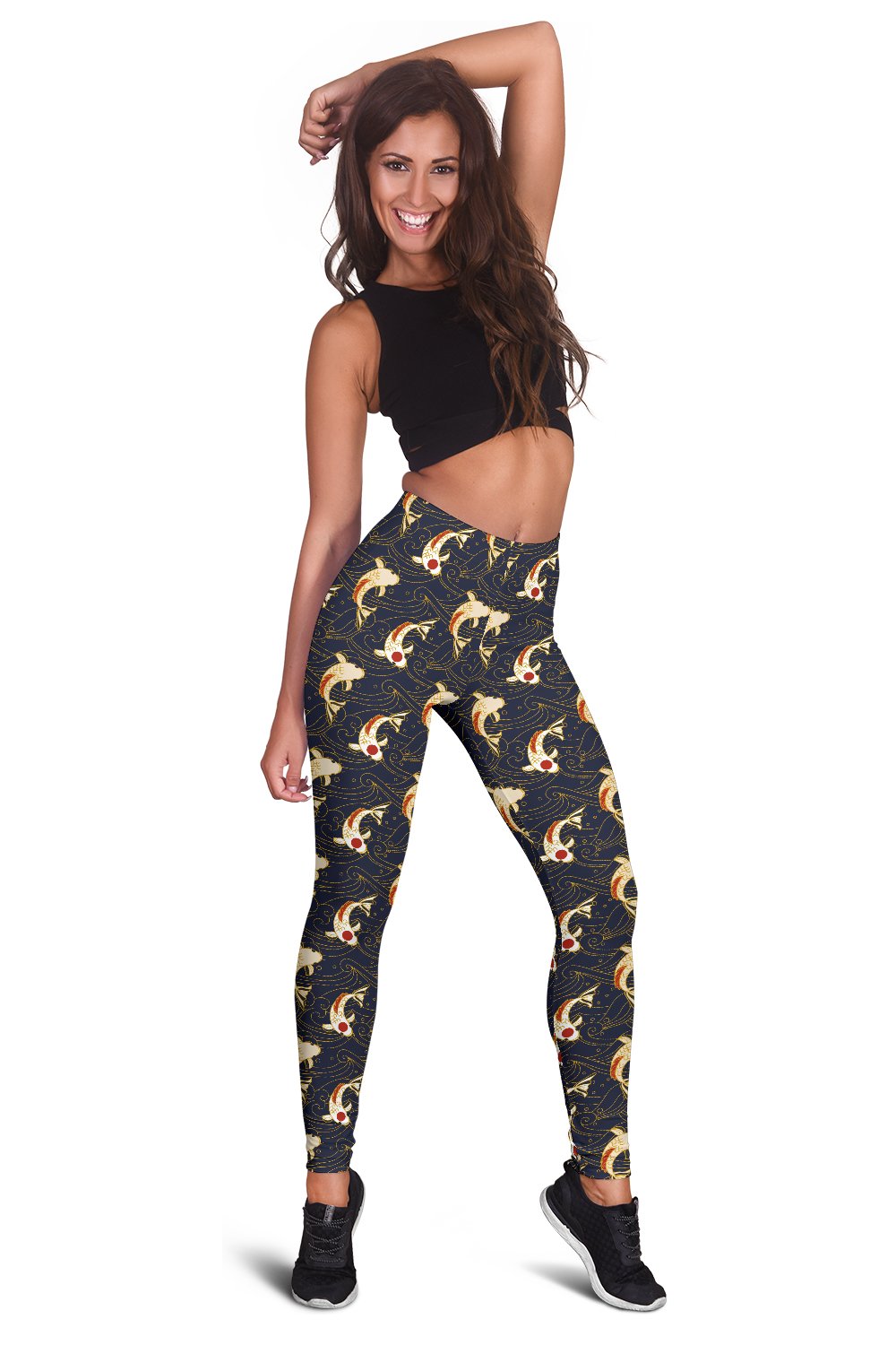 Koi Carp Japanese Design Themed Print Women Leggings