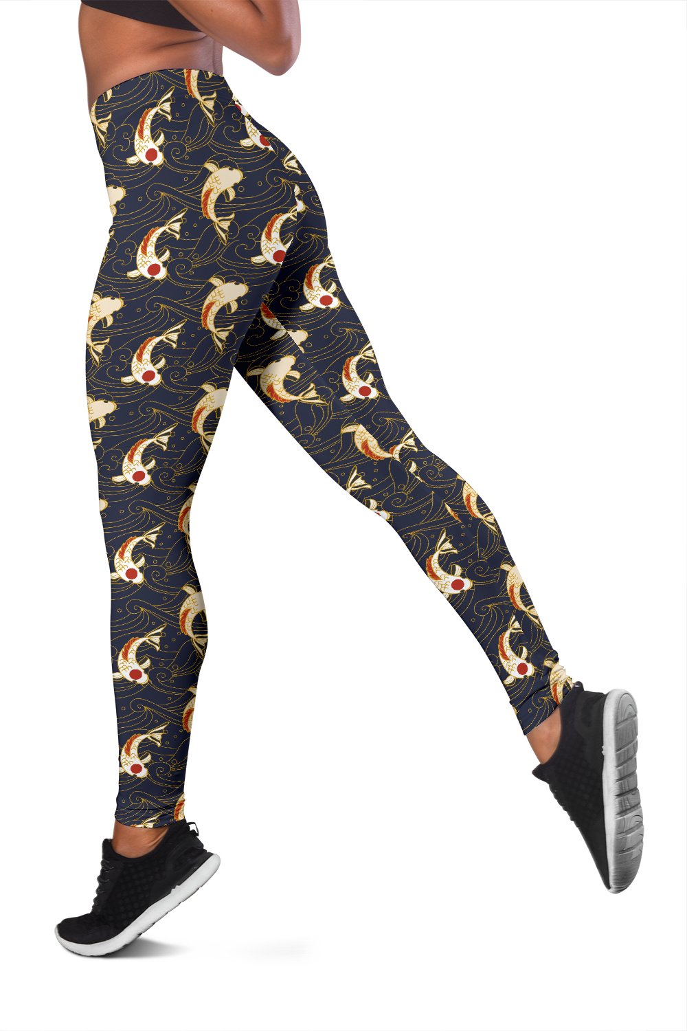 Koi Carp Japanese Design Themed Print Women Leggings