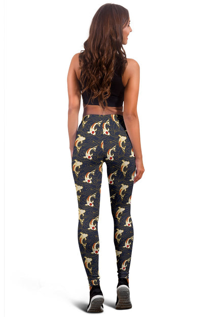 Koi Carp Japanese Design Themed Print Women Leggings