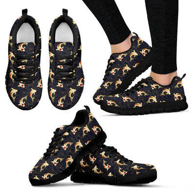 Koi Carp Japanese Design Themed Print Women Sneakers Shoes