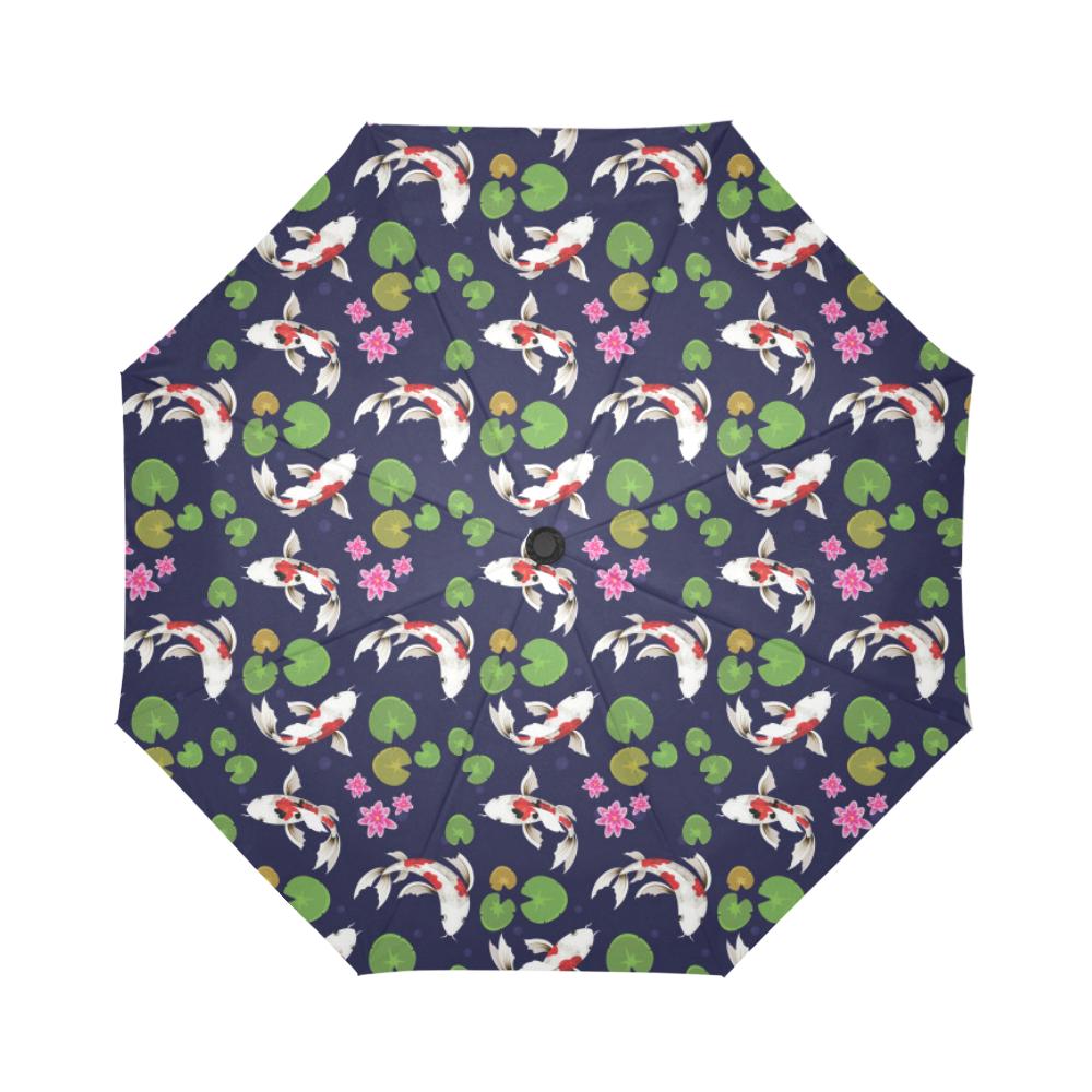 Koi Carp Pattern Design Themed Print Automatic Foldable Umbrella