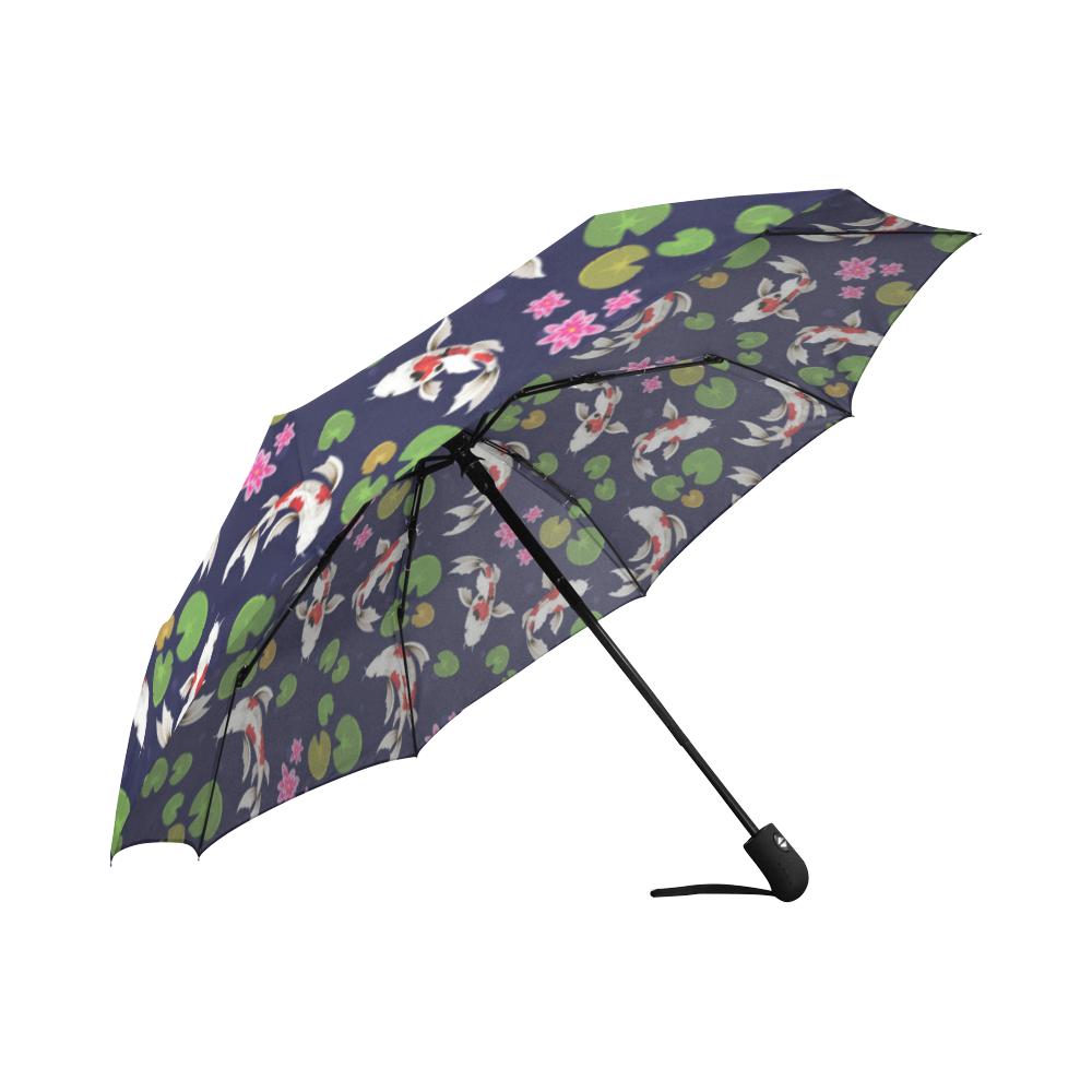 Koi Carp Pattern Design Themed Print Automatic Foldable Umbrella